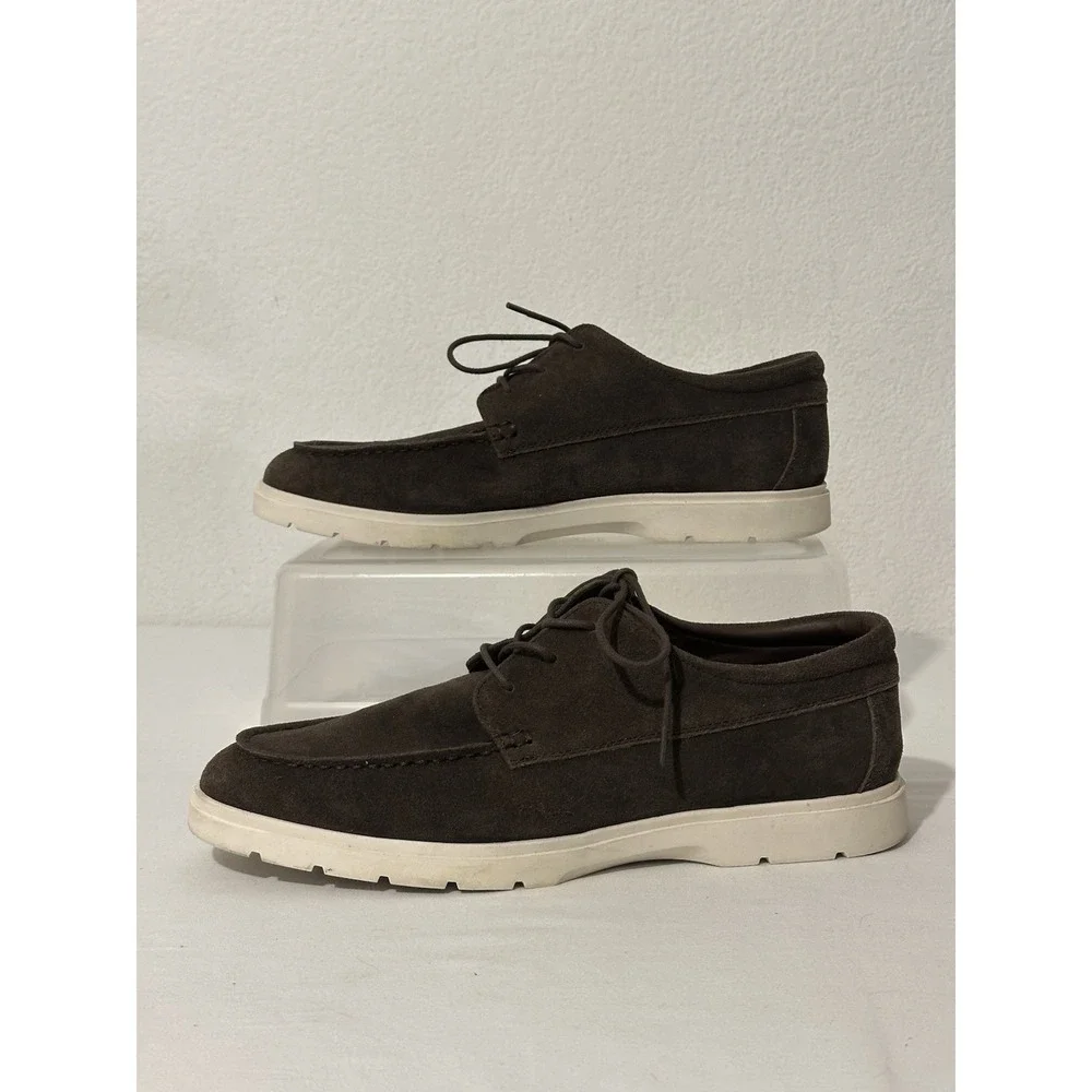 Nordstrom Ortholite Mens Moc Toe Derby Sneaker Casual Suede Lace Up Brown Sz 11M